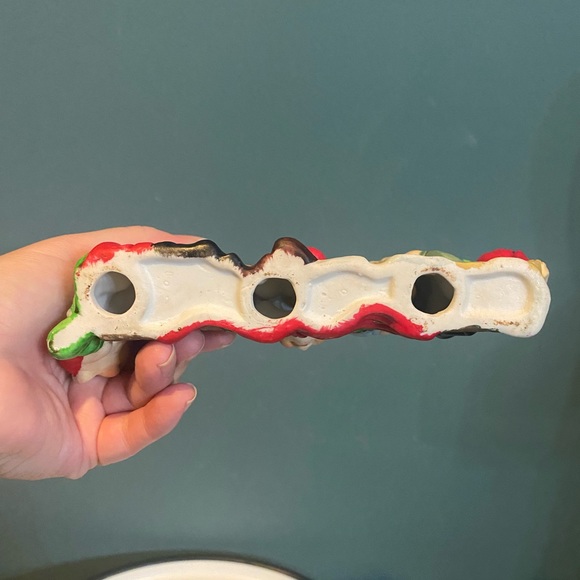 Vintage Robel Hall Ceramic JOY 3 Elves Pixies Candle Holder Christmas - Picture 4 of 7